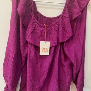 Knox Rose sexy purple off shoulder shirt!!!😍😍